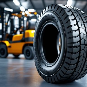 لاستیک لیفتراک لینگ لانگ در یک انبار مدرن و صنعتی