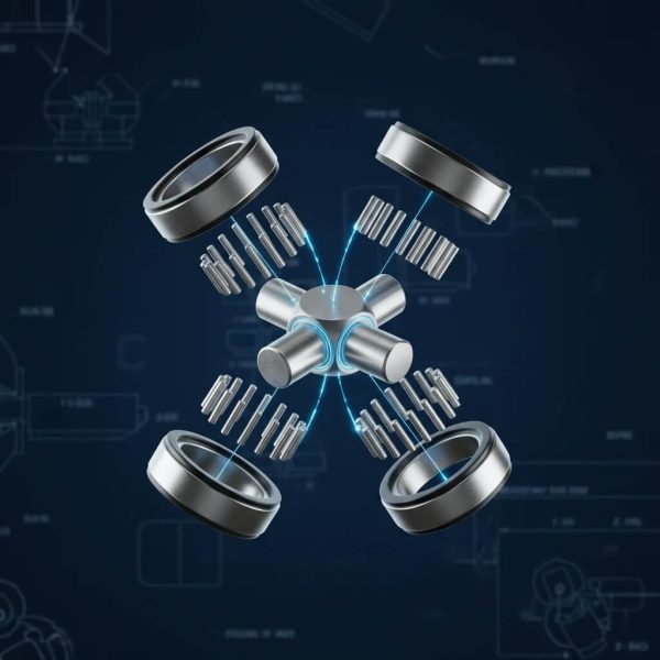 نمای انفجاری و سهبعدی از اجزای تشکیلدهنده چهار شاخ گاردان لیفتراک