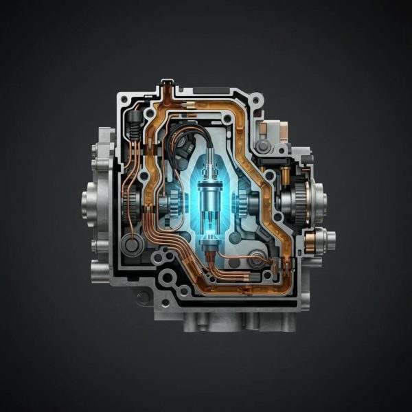 دیاگرام فنی و برش خورده از سلونویید گیربکس نصب شده روی بدنه شیر