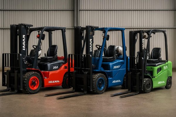 نمایش انواع لیفتراک های ایرانی شامل مدلهای دیزلی، دوگانهسوز و برقی