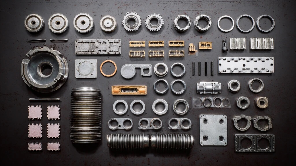 تصویر فنی از تمام اجزای داخل یک کیت واشر کامل گیربکس لیفتراک